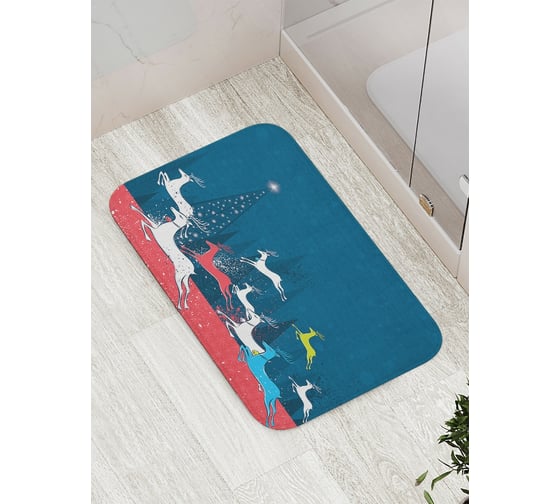 Коврик противоскользящий JoyArty "Олени в спешке" для ванной, сауны, бассейна, bath_378914 1