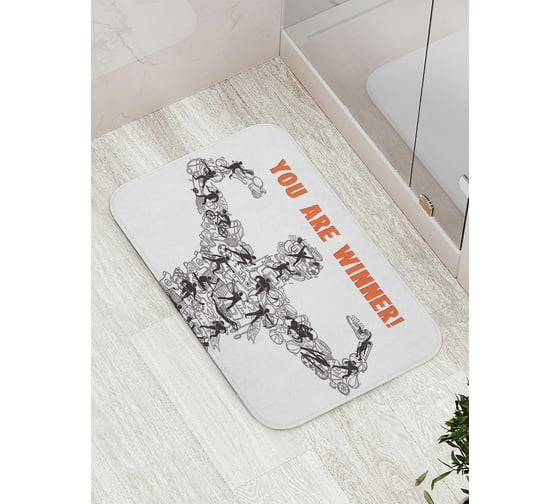 Коврик противоскользящий JoyArty "Ты-победитель" для ванной, сауны, бассейна, bath_17498 1