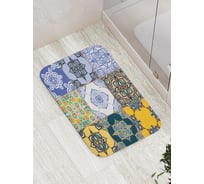 Коврик противоскользящий JoyArty "Плитка с цветочными узорами" для ванной, сауны, бассейна, bath_17028