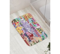 Коврик противоскользящий JoyArty "Части журнала" для ванной, сауны, бассейна, bath_17698