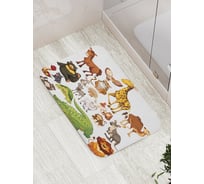 Коврик противоскользящий JoyArty "Разнообразная фауна" для ванной, сауны, бассейна, bath_18150