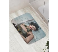 Коврик противоскользящий JoyArty "Девушка-воин" для ванной, сауны, бассейна, bath_18272