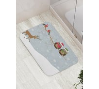 Коврик противоскользящий JoyArty "Олень и совы в лесу" для ванной, сауны, бассейна, bath_6133