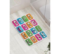 Коврик противоскользящий JoyArty "Квадратные эмодзи" для ванной, сауны, бассейна, bath_18498