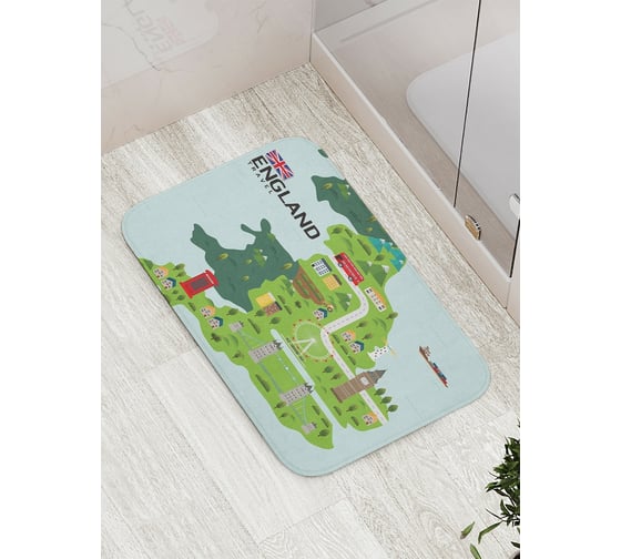 Коврик противоскользящий JoyArty "Достопримечательности Англии" для ванной, сауны, бассейна, bath_6718 1