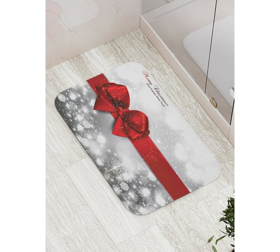 Коврик противоскользящий JoyArty "Рождественский бант" для ванной, сауны, бассейна, bath_6766 1