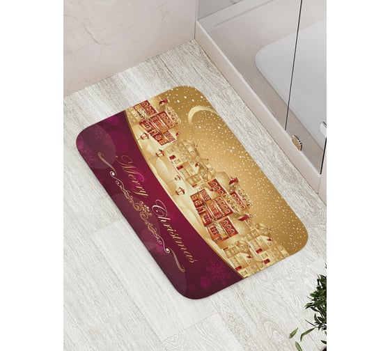 Коврик противоскользящий JoyArty "Изысканная открытка с Дедом Морозом" для ванной, сауны, бассейна, bath_6765 1