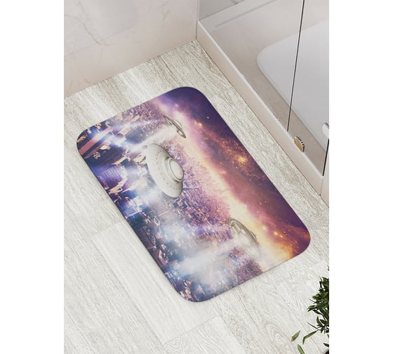 Коврик противоскользящий JoyArty "Нашествие чужеземцев" для ванной, сауны, бассейна, bath_6797