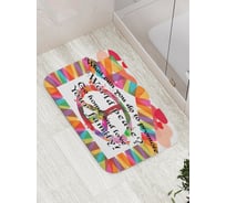 Коврик противоскользящий JoyArty "Пацифик и надпись" для ванной, сауны, бассейна, bath_7397