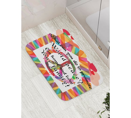 Коврик противоскользящий JoyArty "Пацифик и надпись" для ванной, сауны, бассейна, bath_7397 1