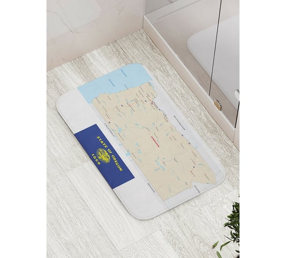 Коврик противоскользящий JoyArty "Карта Штат Орегона" для ванной, сауны, бассейна, bath_7186
