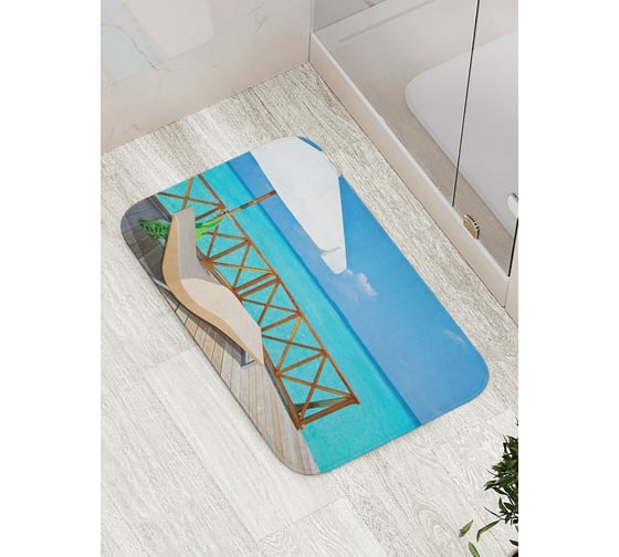 Коврик противоскользящий JoyArty "Терасса у моря" для ванной, сауны, бассейна, bath_9383 1