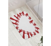 Коврик противоскользящий JoyArty "Сердце из ладоней" для ванной, сауны, бассейна, bath_7622