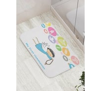 Коврик противоскользящий JoyArty "Беспечный ангел с крестом" для ванной, сауны, бассейна, bath_9585