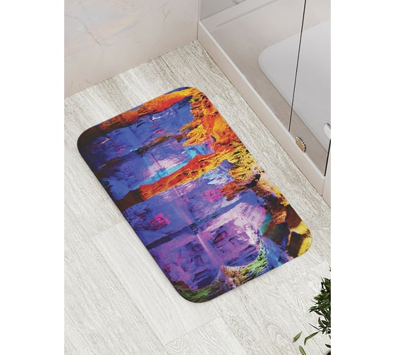 Коврик противоскользящий JoyArty "Пещерные сталактиты" для ванной, сауны, бассейна, bath_14731