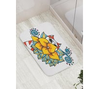 Коврик противоскользящий JoyArty "Котик спрятался в цветах" для ванной, сауны, бассейна, bath_15558