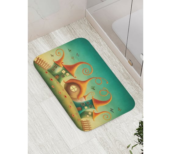 Коврик противоскользящий JoyArty "Сказочный город" для ванной, сауны, бассейна, bath_3539