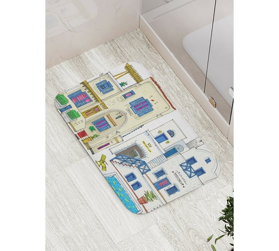 Коврик противоскользящий JoyArty "На улице с позитивом" для ванной, сауны, бассейна, bath_1547 1