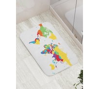 Коврик противоскользящий JoyArty "Красочные страны" для ванной, сауны, бассейна, bath_7000