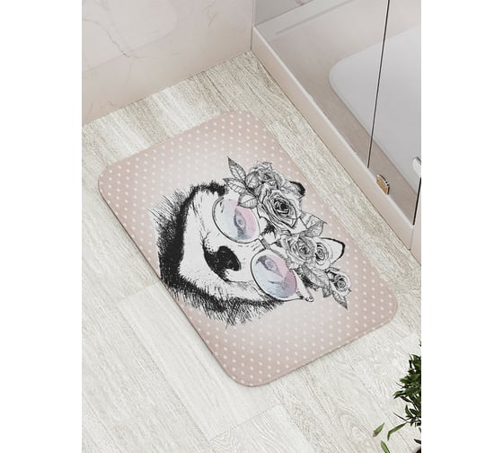 Коврик противоскользящий JoyArty "Модный Хаски" для ванной, сауны, бассейна, bath_39410