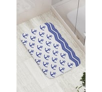 Коврик противоскользящий JoyArty "Якоря и зигзаги" для ванной, сауны, бассейна, bath_5094