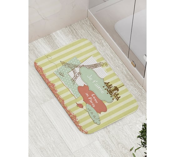 Коврик противоскользящий JoyArty "Любовь и Париж" для ванной, сауны, бассейна, bath_15468 1