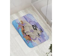 Коврик противоскользящий JoyArty "Пиратский корабль с осьминогом" для ванной, сауны, бассейна, bath_7963