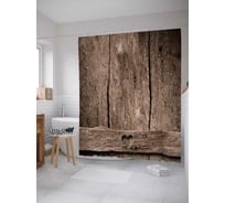 Штора (занавеска) для ванной JoyArty "Старый забор" из сатена, 180х200 см с крючками, sc_37713