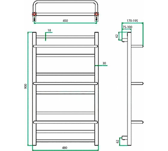 Полотенцесушитель GROTA VISTA 48/90 Виста 48/90