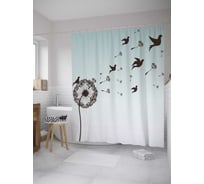 Штора (занавеска) для ванной JoyArty "Одуванчик мира" из сатена, 180х200 см с крючками, sc_32600