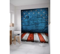 Штора (занавеска) для ванной JoyArty "Американский стиль" из сатена, 180х200 см с крючками, sc_37707