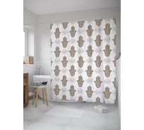 Штора (занавеска) для ванной JoyArty "Око в хамсе" из сатена, 180х200 см с крючками, sc_52565