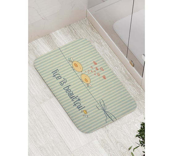 Коврик противоскользящий JoyArty "Прекрасная жизнь" для ванной, сауны, бассейна, bath_3821 1