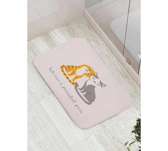 Коврик противоскользящий JoyArty "Лучшая пара котиков" для ванной, сауны, бассейна, bath_92004 1