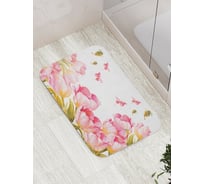 Коврик противоскользящий JoyArty "Бабочки над тюльпанам" для ванной, сауны, бассейна, bath_2043