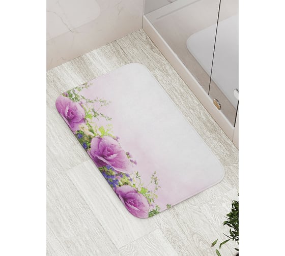 Коврик противоскользящий JoyArty "Цветочное успокоение" для ванной, сауны, бассейна, bath_16264
