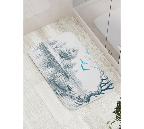 Коврик противоскользящий JoyArty "Лодка в ожидании чуда" для ванной, сауны, бассейна, bath_16195