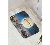 Коврик противоскользящий JoyArty "Санта пролетает на луне" для ванной, сауны, бассейна, bath_21445