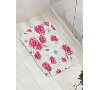 Коврик противоскользящий JoyArty "Цветочная феерия с бабочками" для ванной, сауны, бассейна, bath_13600