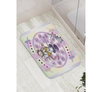 Коврик противоскользящий JoyArty "Часы кролика" для ванной, сауны, бассейна, bath_23378
