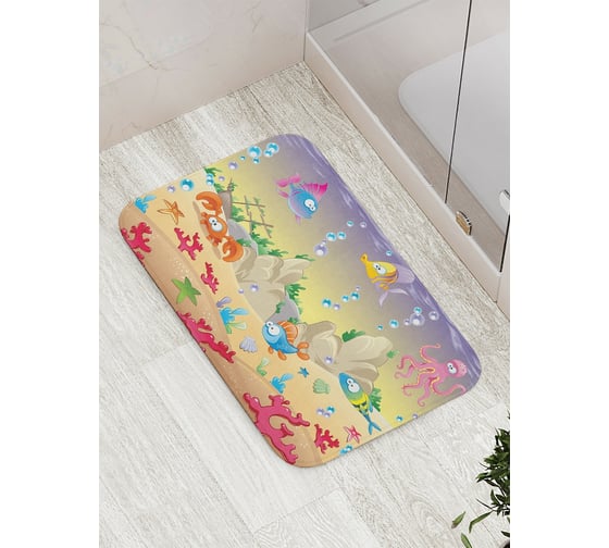 Коврик противоскользящий JoyArty "Морское удивление" для ванной, сауны, бассейна, bath_2786 1