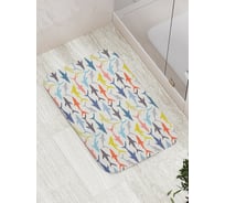 Коврик противоскользящий JoyArty "Радужные акулы" для ванной, сауны, бассейна, bath_19825