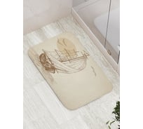 Коврик противоскользящий JoyArty "Начертания корабля в море" для ванной, сауны, бассейна, bath_2789