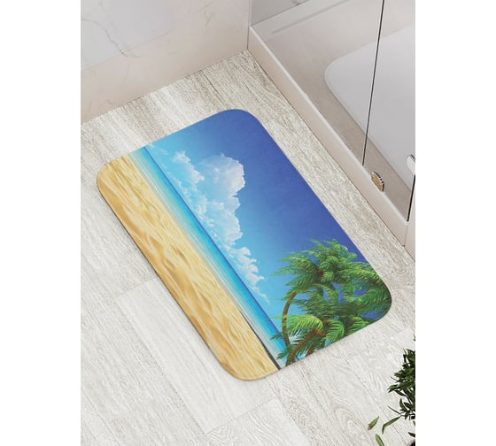 Коврик противоскользящий JoyArty "Тропический песок" для ванной, сауны, бассейна, bath_13793