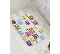 Коврик противоскользящий JoyArty "Сонные совы" для ванной, сауны, бассейна, bath_10818