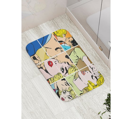Коврик противоскользящий JoyArty "Ретро романтика" для ванной, сауны, бассейна, bath_2717 1