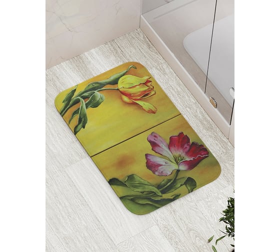 Коврик противоскользящий JoyArty "Ретро Цветок Живопись" для ванной, сауны, бассейна, bath_15099 1