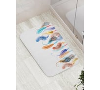 Коврик противоскользящий JoyArty "Крючки с перьями" для ванной, сауны, бассейна, bath_20227