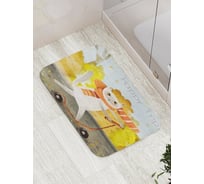 Коврик противоскользящий JoyArty "Кот на самокате" для ванной, сауны, бассейна, bath_79809