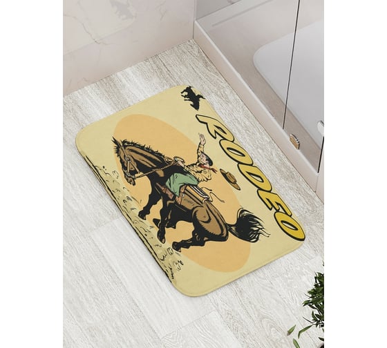 Коврик противоскользящий JoyArty "Увлекательное родео" для ванной, сауны, бассейна, bath_15595 1